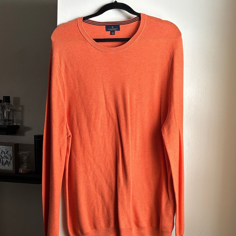 Brooks Brothers Vibrant Orange Crewneck Sweater